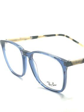 RAY BAN RB 5387 8092 TRANSPARENT BLUE UNISEX EYEGLASSES 52MM 18 145